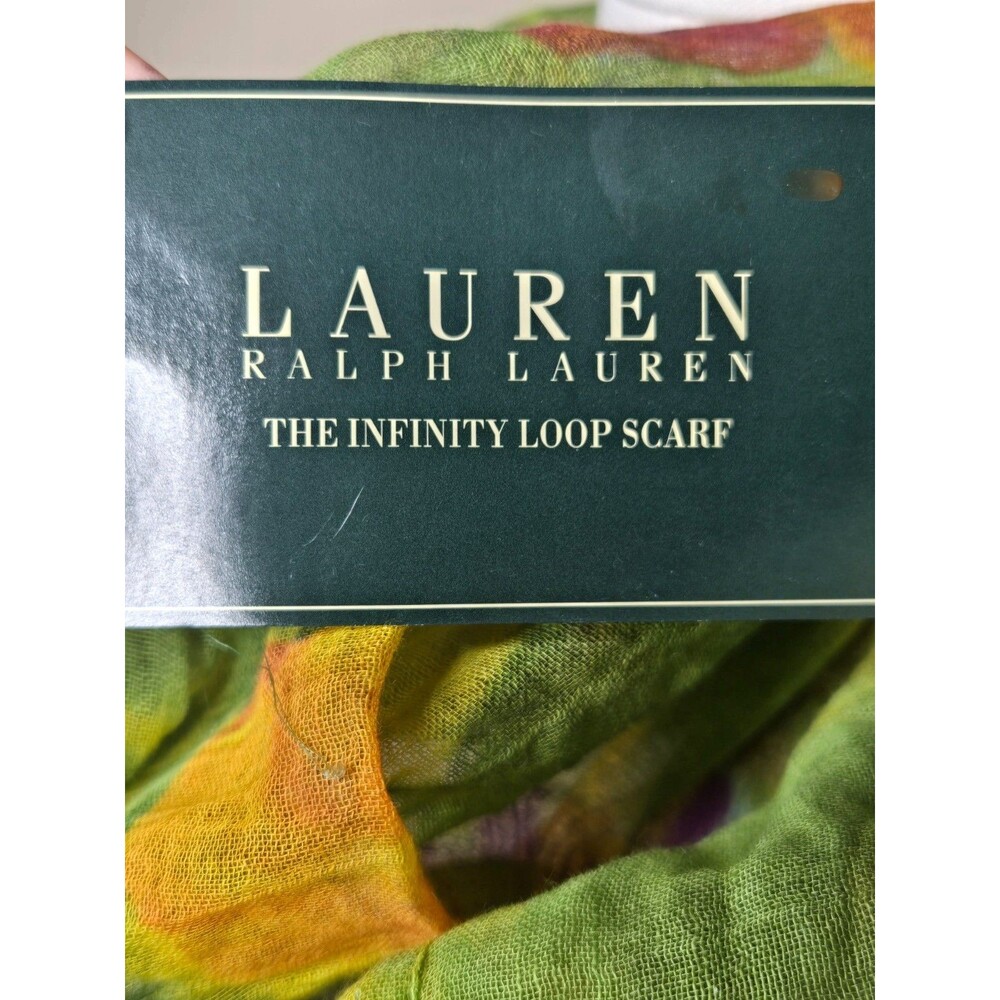 Lauren Ralph Lauren Infinity Loop Scarf Cotton Linen Boho Dopamine NWT - Picture 3 of 6